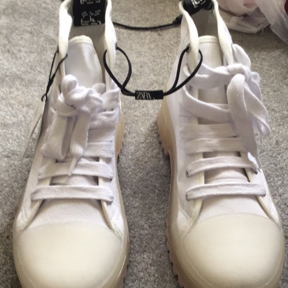 White Zara big soul sneakers